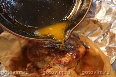 Свиная шея, запеченная в мандариновом маринаде Свиная шея, запеченная в мандариновом маринаде