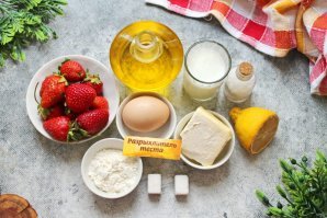 Клубничный пирог с пахтой