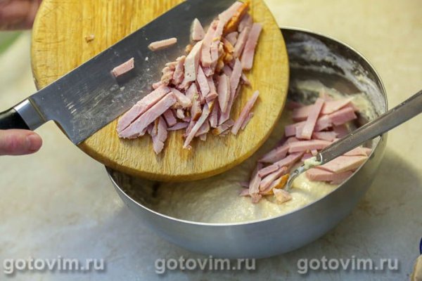 Заливной пирог со спаржей и ветчиной