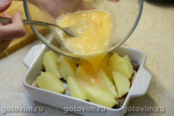 Запеканка из беломорской сельди с картофелем 