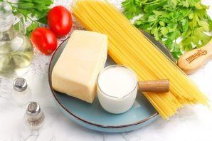 Спагетти с сыром и сливками