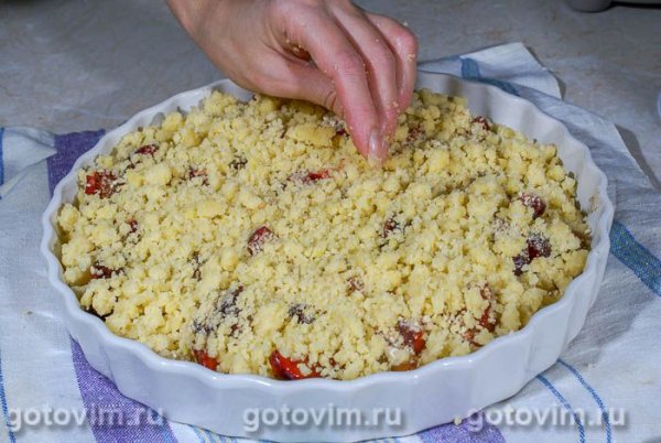 Сливовый пирог с посыпкой