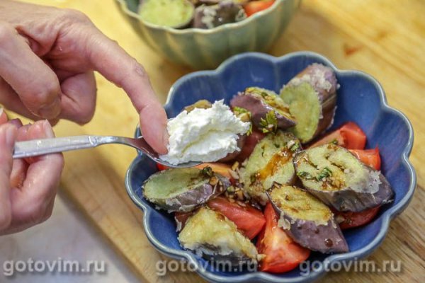 Салат с хрустящими баклажанами