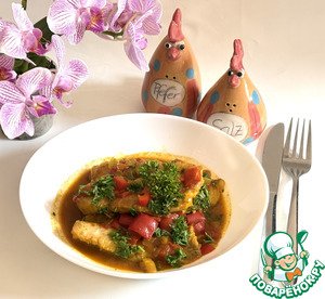 Карри с рыбой и овощами