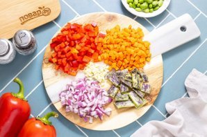 Паста орзо с овощами