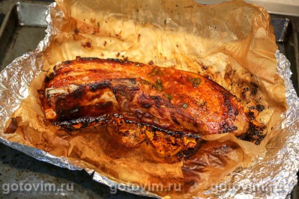 Свиная грудинка, запеченная в глазури с лимоном и перцем чили Свиная грудинка, запеченная в глазури с лимоном и перцем чили