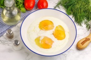 Омлет с лисичками Омлет с лисичками