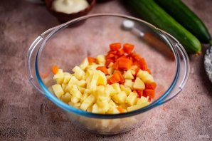 Салат "Оливье" с рыбой