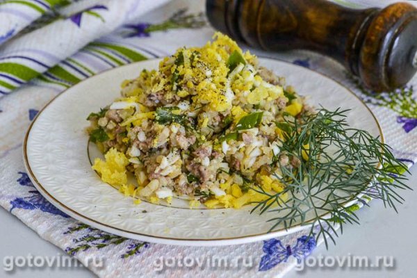 Салат из печени налима с рисом и яйцом Салат из печени налима с рисом и яйцом