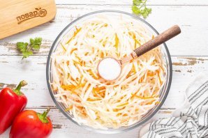 Перец, квашеный с капустой