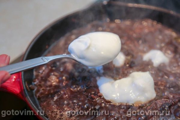 Бефстроганов из говядины с грибами