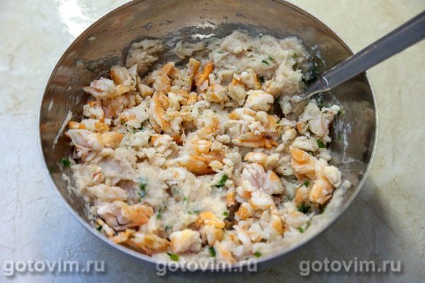 Котлеты из судака с креветками