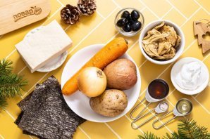 Вегетарианский салат в виде лошади