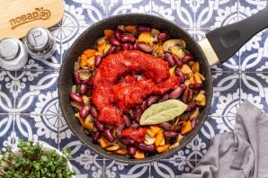 Фасоль с грибами