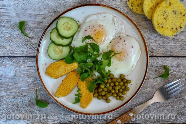 ПП завтрак с тофу и жареными яйцами ПП завтрак с тофу и жареными яйцами