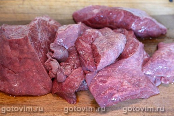 Гуляш из легкого с грибами