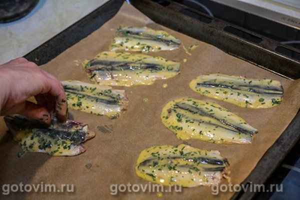 Салака в  кляре в духовке