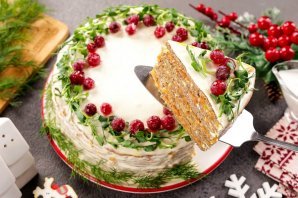 Новогодний печеночный торт