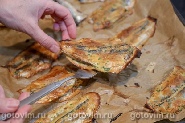 Салака в  кляре в духовке