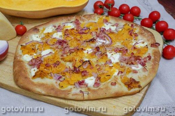 Пицца с тыквой и беконом Пицца с тыквой и беконом