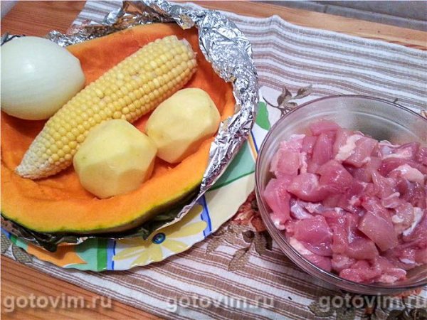 Куриные окорочка, запеченные в тыкве Куриные окорочка, запеченные в тыкве
