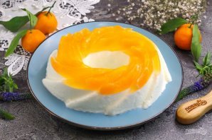 Торт с мандаринами без выпечки