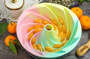 Торт с мандаринами без выпечки