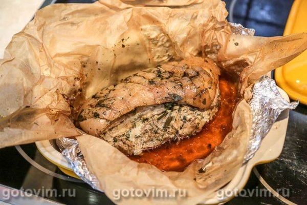 Грудинка в маринаде гремолата, запеченная при низкой температуре