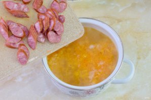 Сырный суп с копченостями