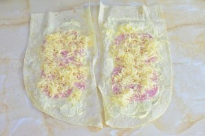 Лаваш с ветчиной и сыром