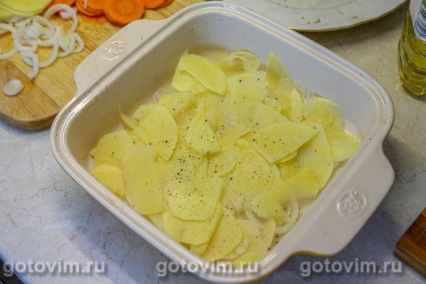 Картофельная запеканка с филе иваси