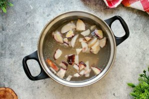 Суп из белых грибов замороженных