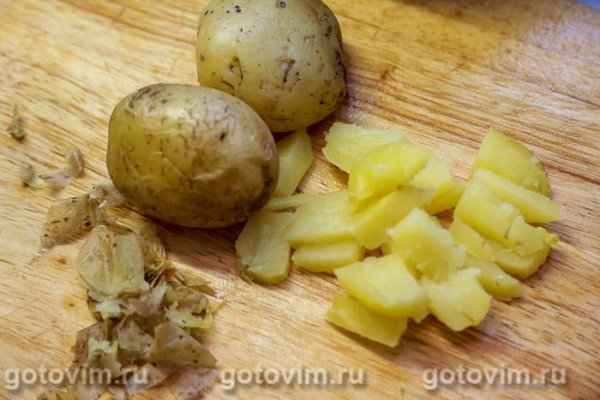 Немецкий картофельный салат с куриными желудками