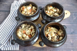 Мясо с грибами в горшочках Мясо с грибами в горшочках
