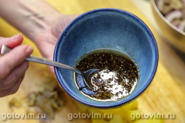Немецкий картофельный салат с куриными желудками