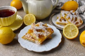Пирог с лимоном из слоеного теста