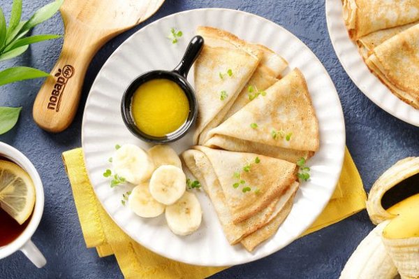 Блинчики с бананом Блинчики с бананом