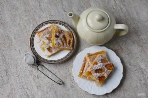 Пирог с лимоном из слоеного теста