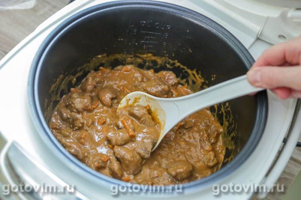 Куриная печень в томатно-сметанном соусе в мультиварке