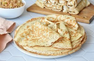 Заварные блинчики на йогурте