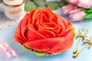 Блинный торт "Роза"