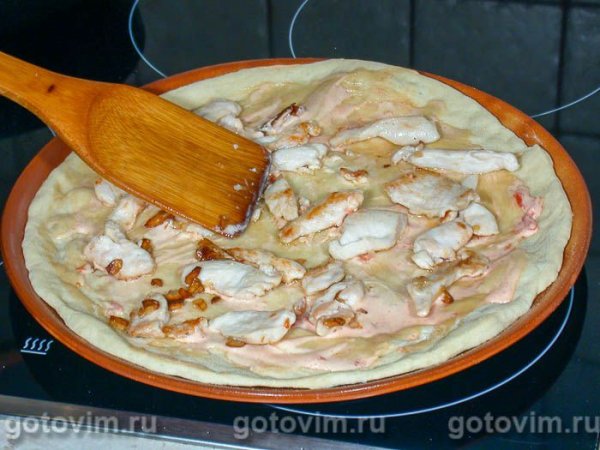 Пицца с курицей и маринованным перцем Пицца с курицей и маринованным перцем