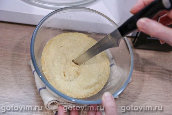 Манник с творогом и бананами в микроволновке