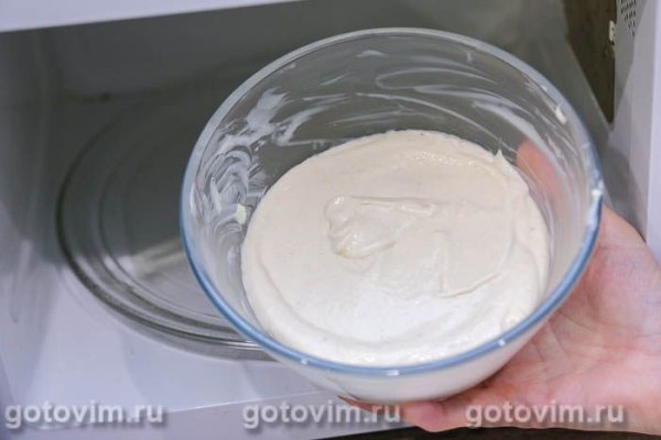 Манник с творогом и бананами в микроволновке