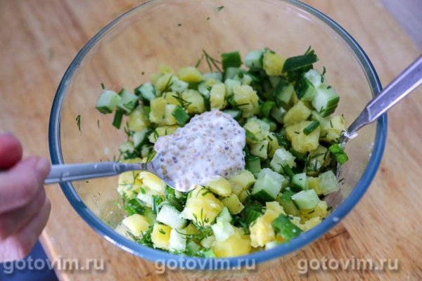 Картофельный салат со свежими огурцами