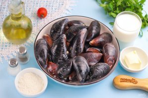 Ракушки мидии в сливочном соусе Ракушки мидии в сливочном соусе