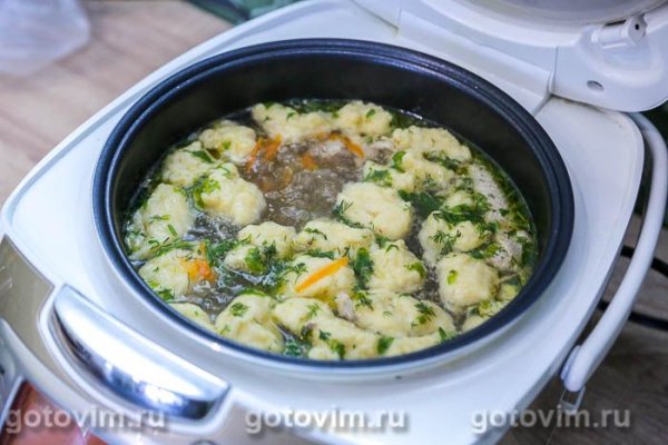 Суп куриный с клецками в мультиварке