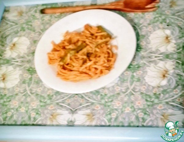 Лапша с крабом и спаржей Лапша с крабом и спаржей