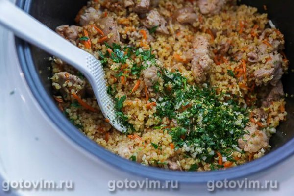 Плов из свинины с булгуром в мультиварке
