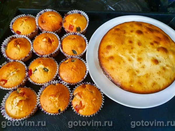 Кексы на йогурте с цукатами Кексы на йогурте с цукатами